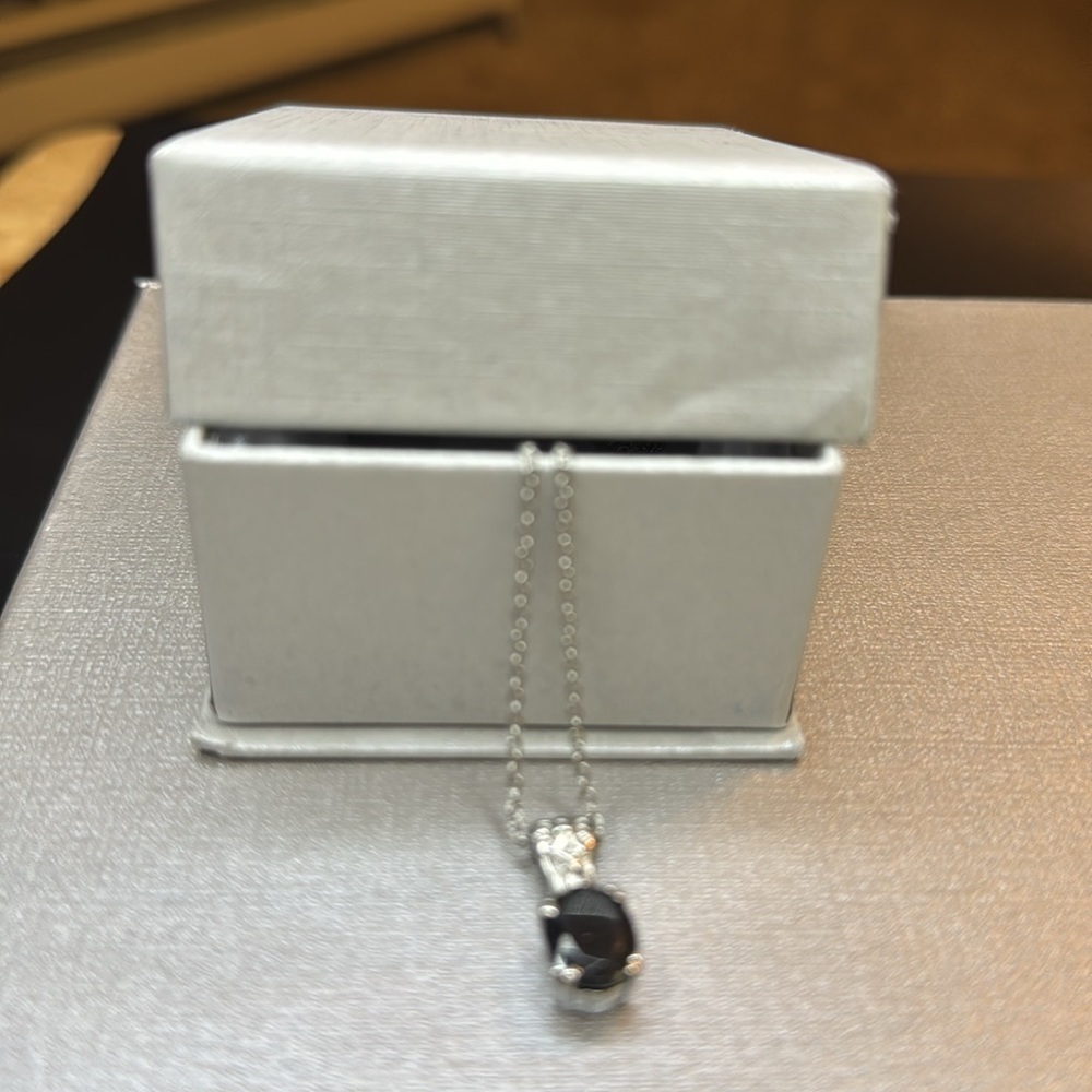Australian Black Tourmaline 2.75 ctw Pendant Necklace in Stainless Steel - Picture 7 of 7